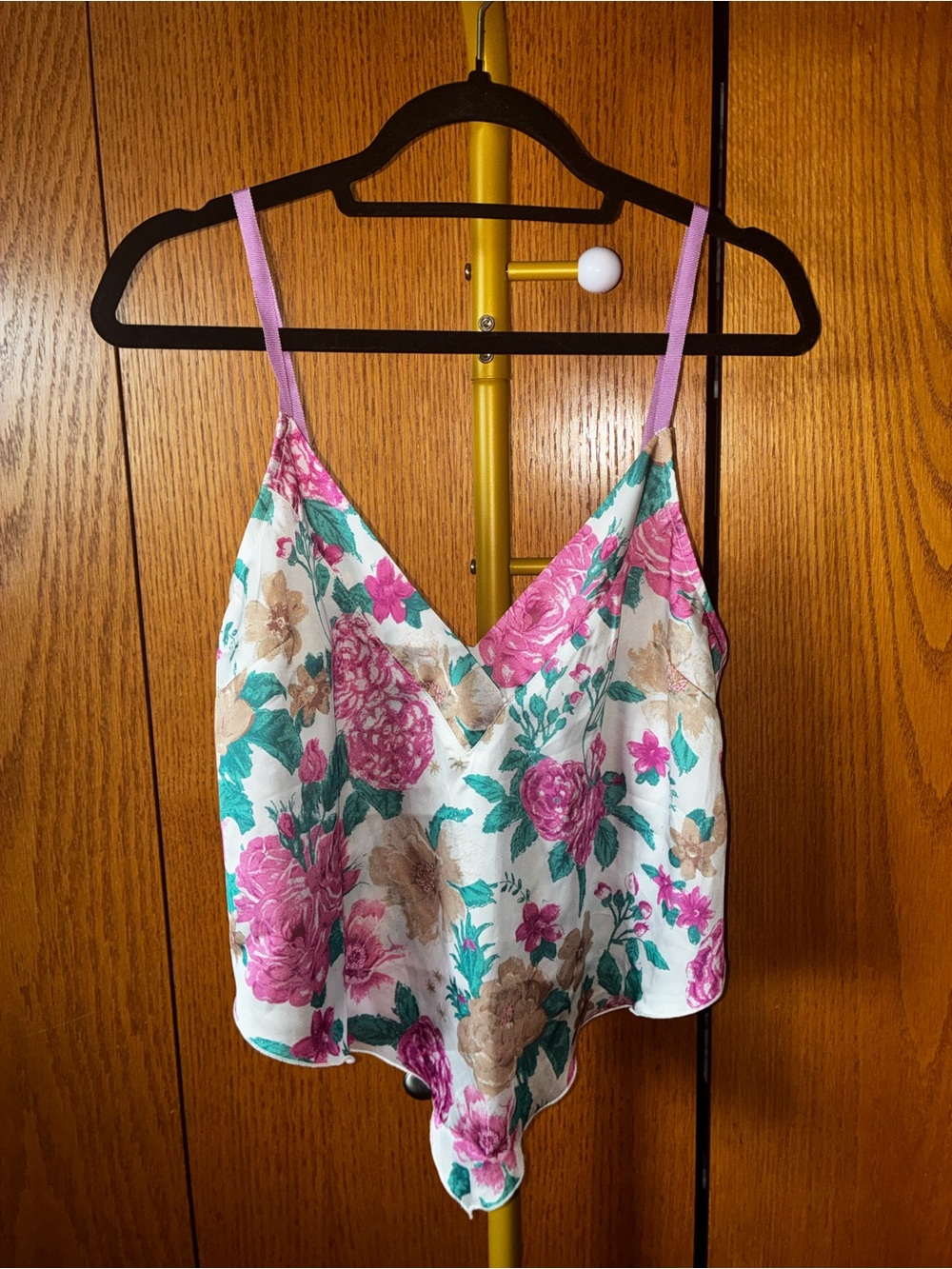 Free People Intimately  Floral Handkerchief Tank Top in Pink, Teal, Cream